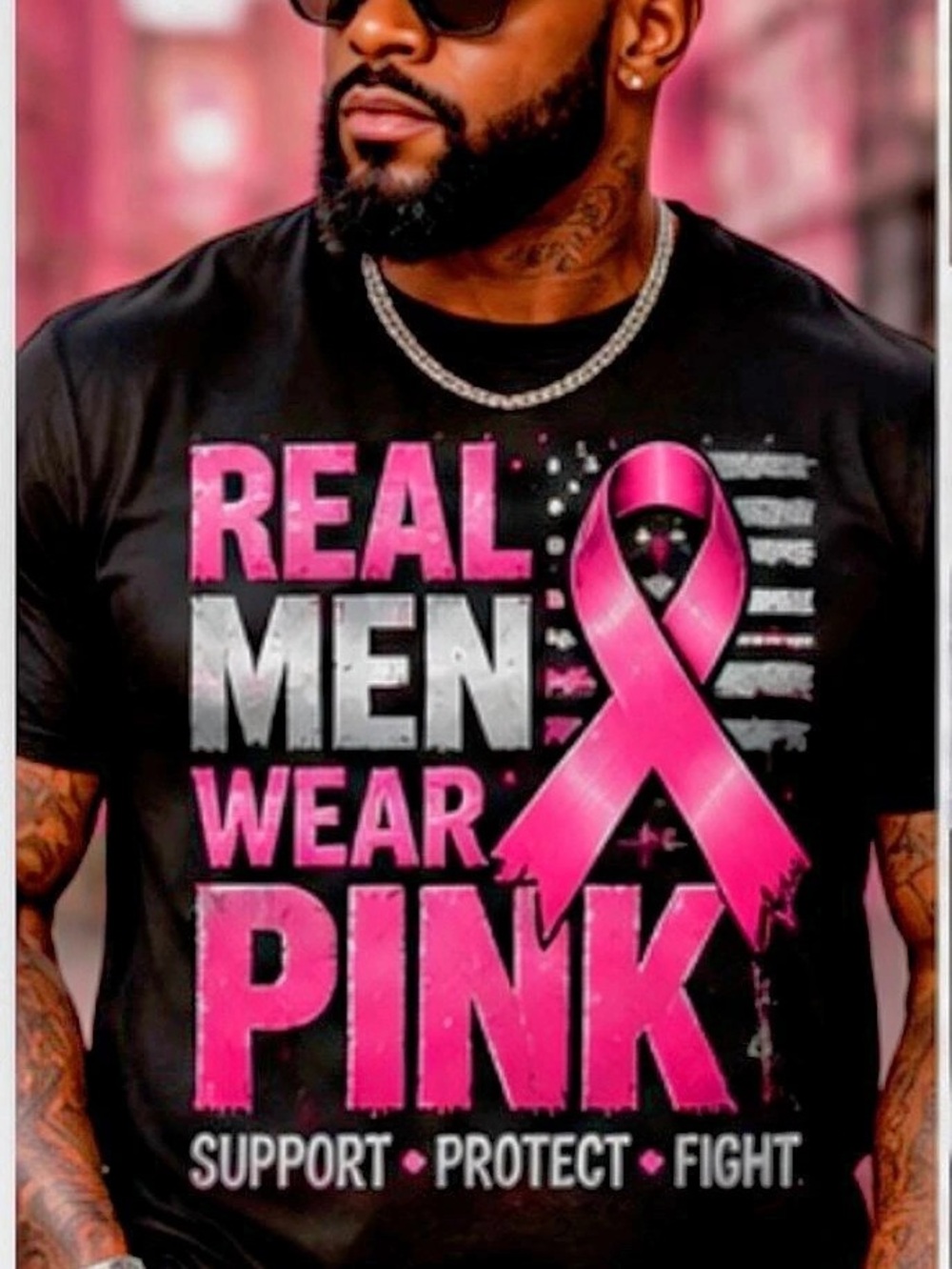 Men's Pink Ribbon Graphic T-Shirt